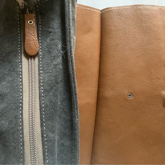 Myra Bag THE ARIZONA backpack purse upcycled leather hair on canvas - Picture 9 of 11